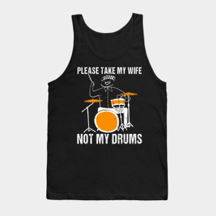 Funny Drummer Drumming Drum Kit Percussion I Wife Ufo Aliens Tank Top